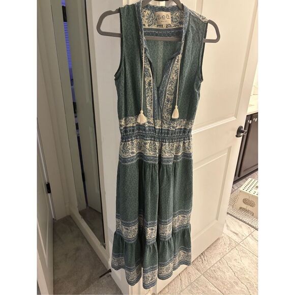 NWOT Sea New York 100% silk Green Sabine midi dress, Sz 4,  $425 B18 - Picture 2 of 10
